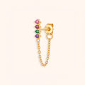 18k gold plated silver earring with multicolour gemstones 