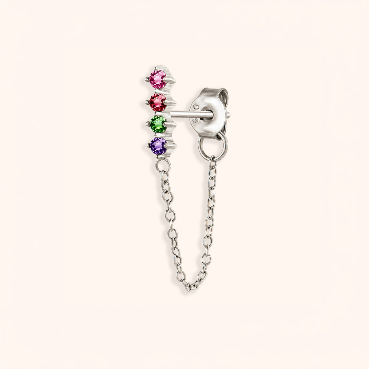 18k gold plated sterling Silver earring with multicolour zircon stud earrings 