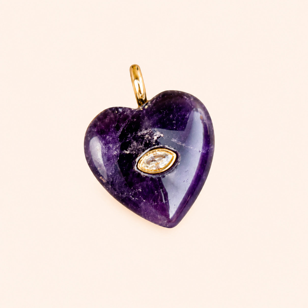 Natural Amethyst Evil Eye Pendant