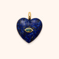 Natural Lapis Heart Evil Eye Pendant