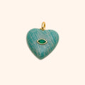 Amazonite Heart Evil Eye Pendant