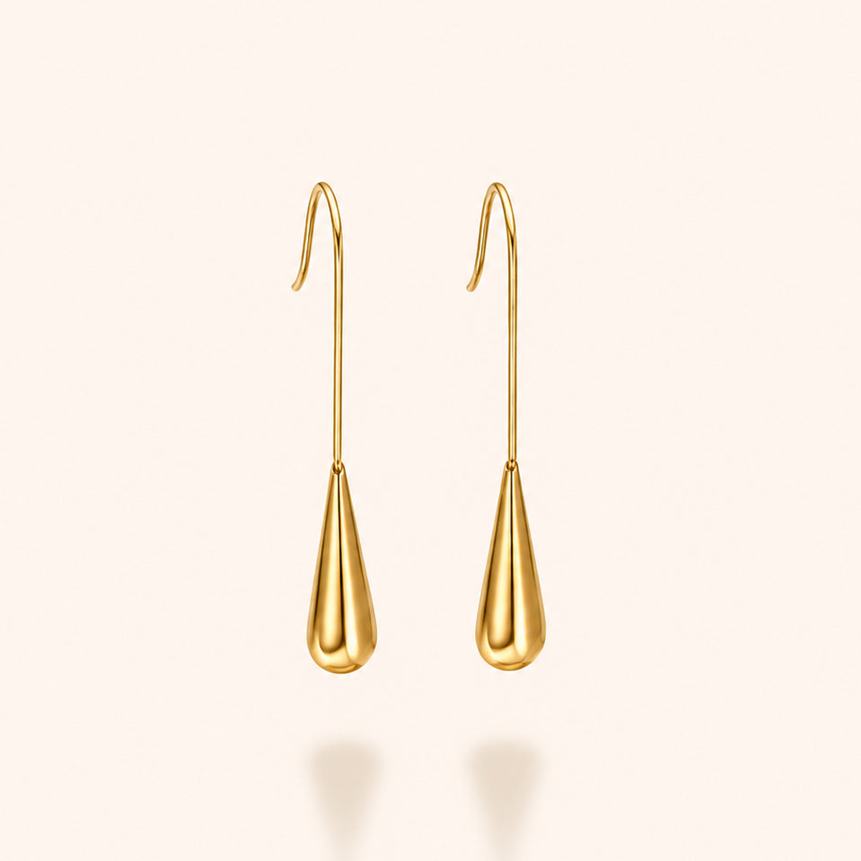 Minimalist Gold Water Droplet Earrings