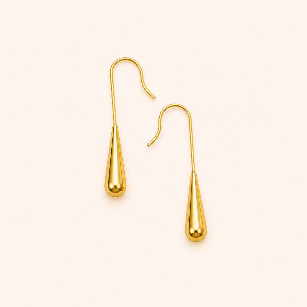 Minimalist Gold Water Droplet Earrings