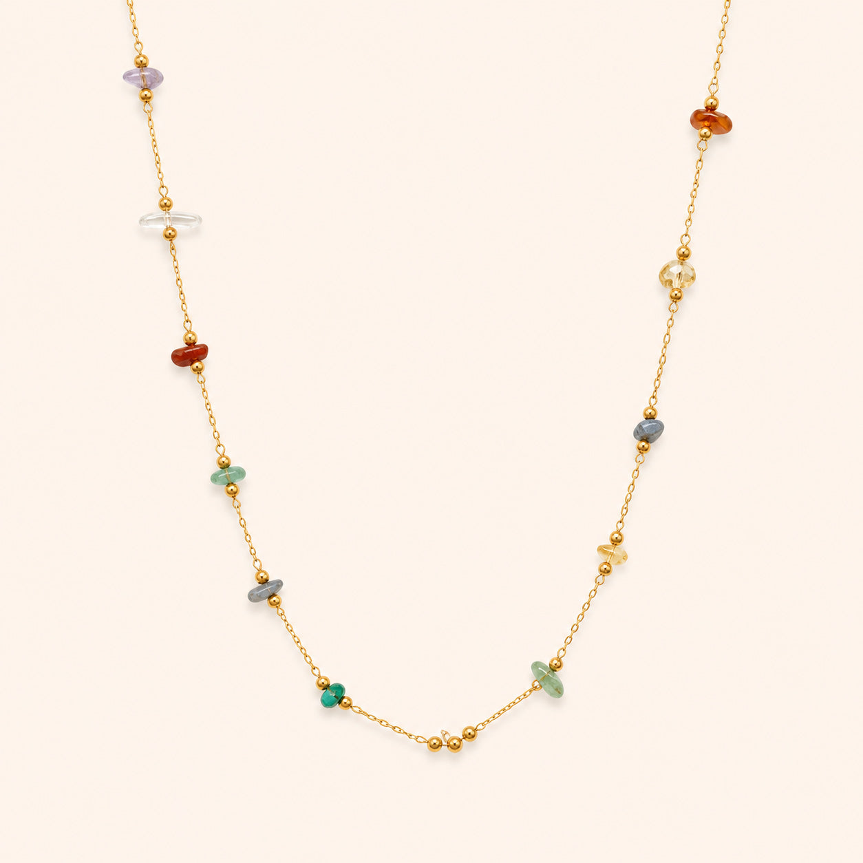 Aurora Gemstone Station Necklace