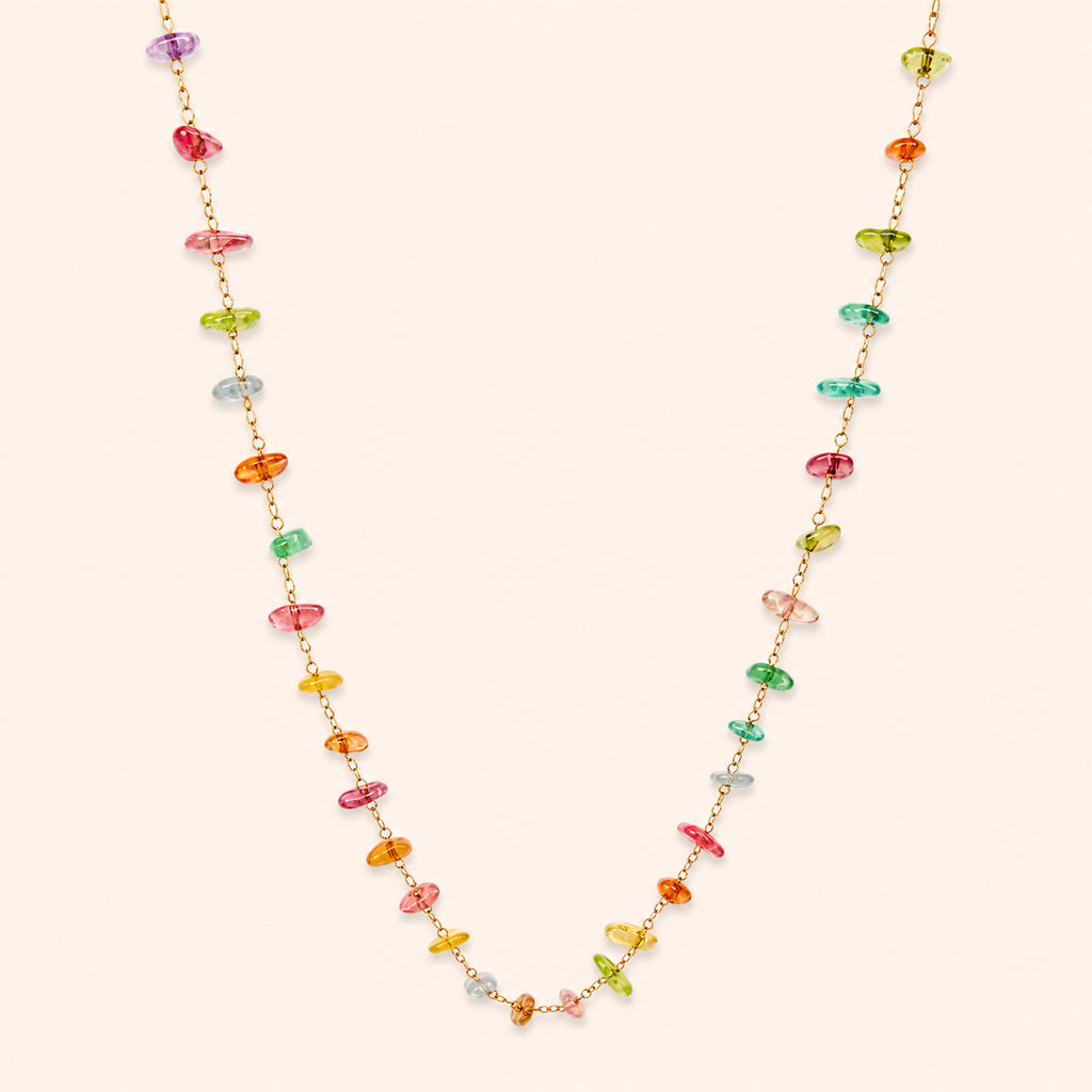 Rainbow Heart Bead Necklace