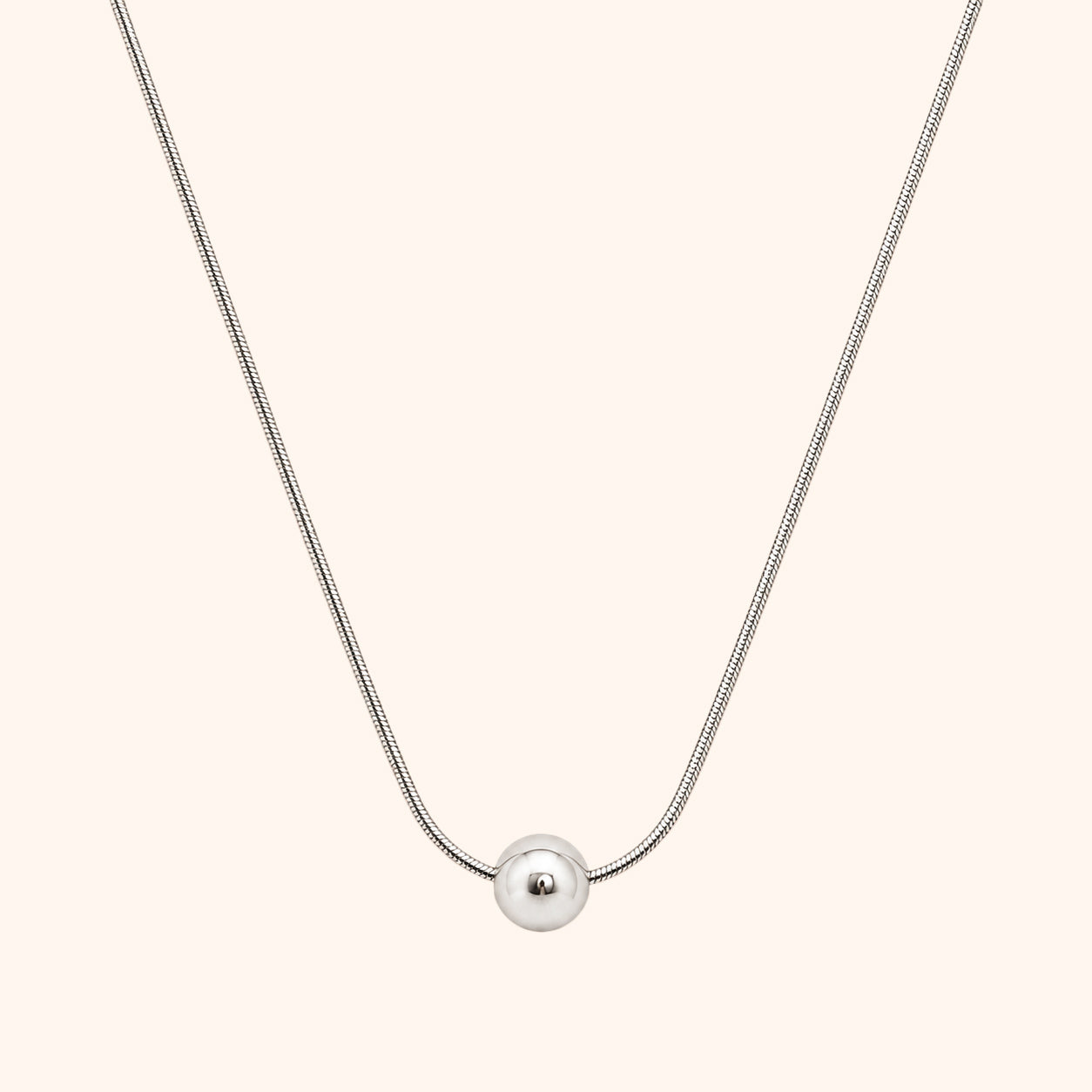 Silver Luna Sphere Necklace