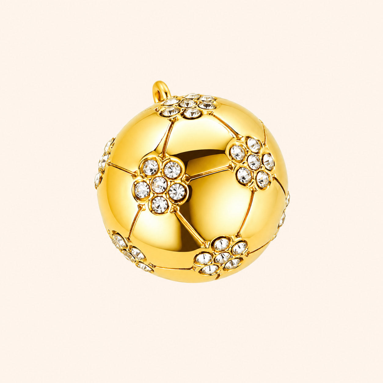 Golden Soccer Ball Charm Pendant