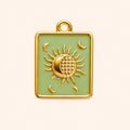 Celestial Sun & Moon Enamel Pendant