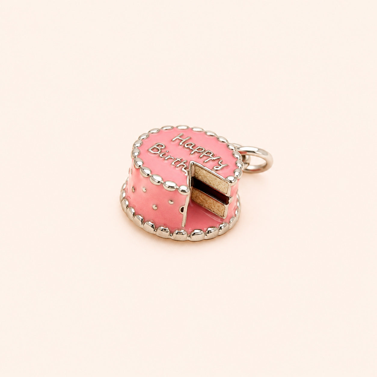 Silver Birthday Cake Charm