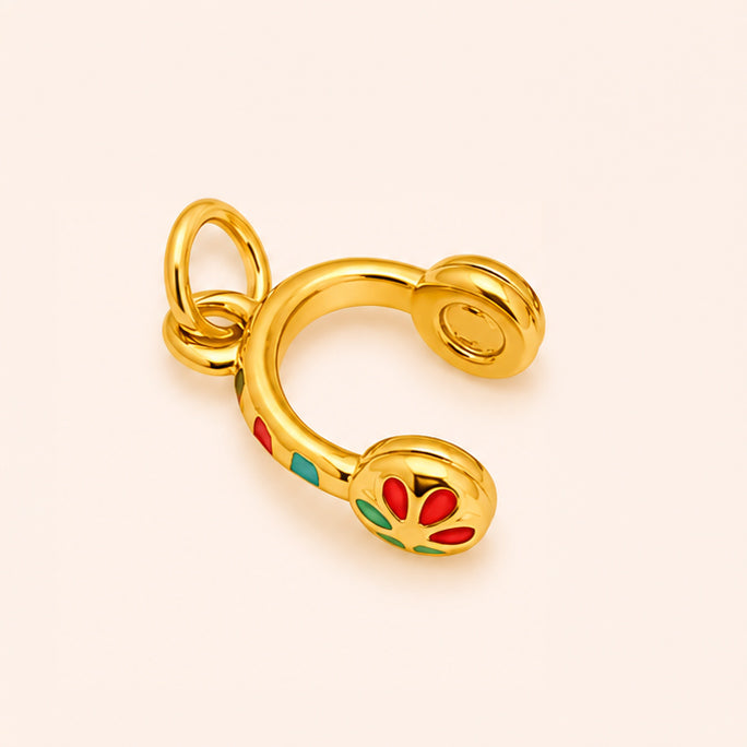 Gold Headphone Charm