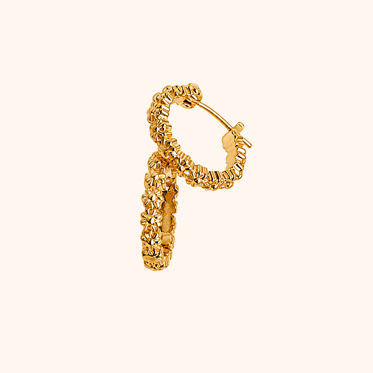 Golden Bloom Hoop Earrings