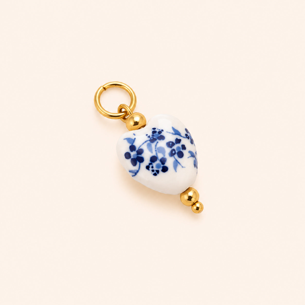 Blue Willow Heart Charm