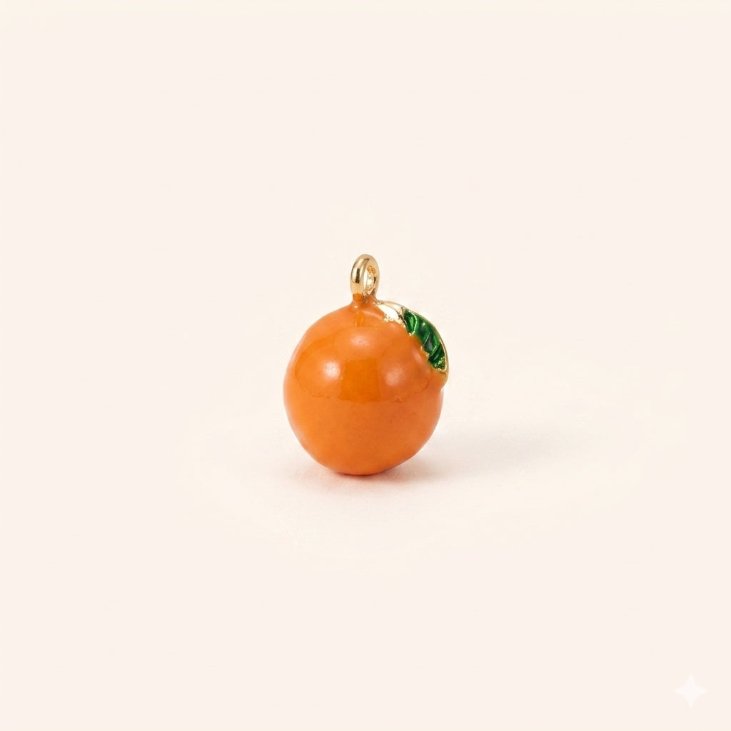3D Orange Enamel Charm