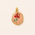 Rose Coin Pendant Charm