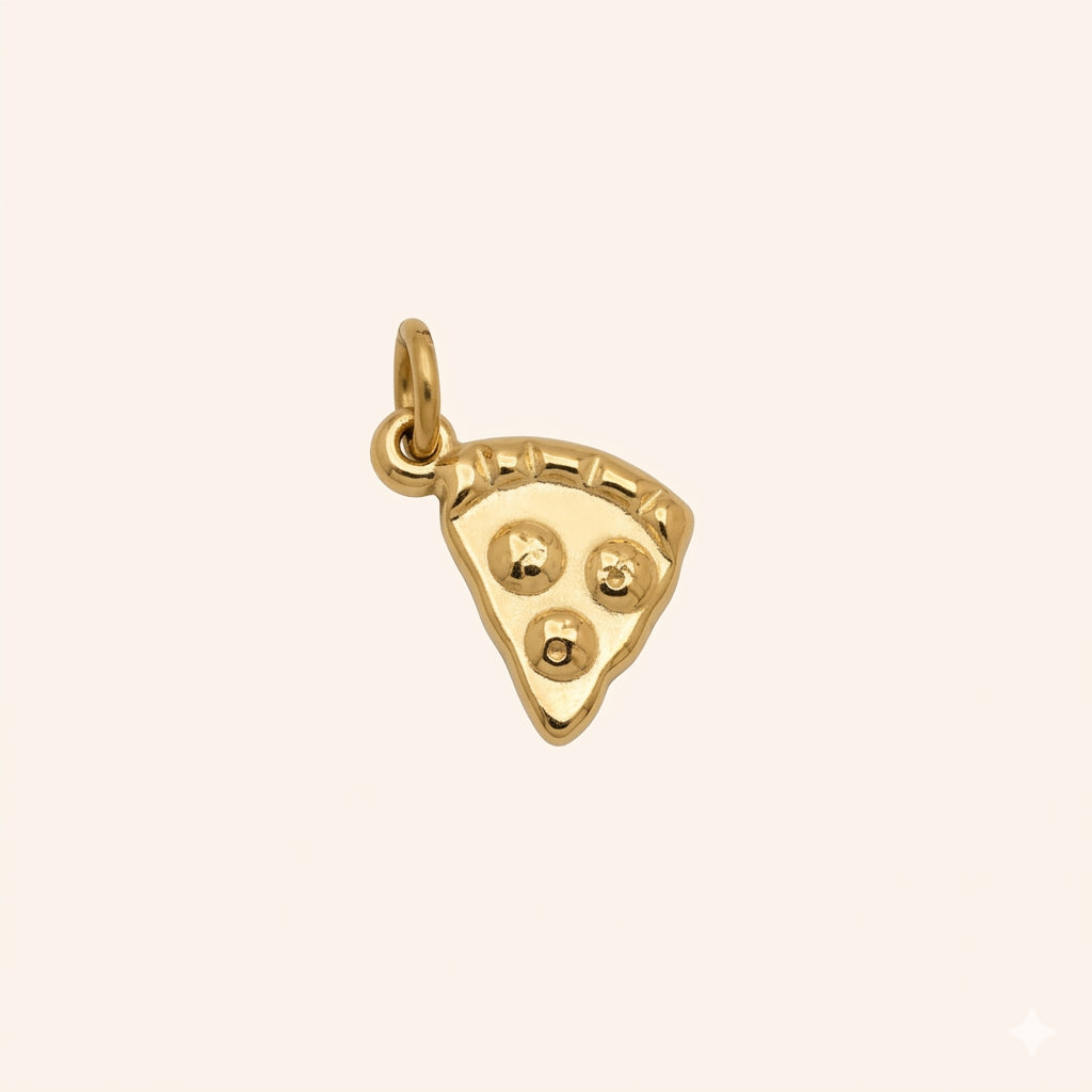 Golden Pizza Slice Charm