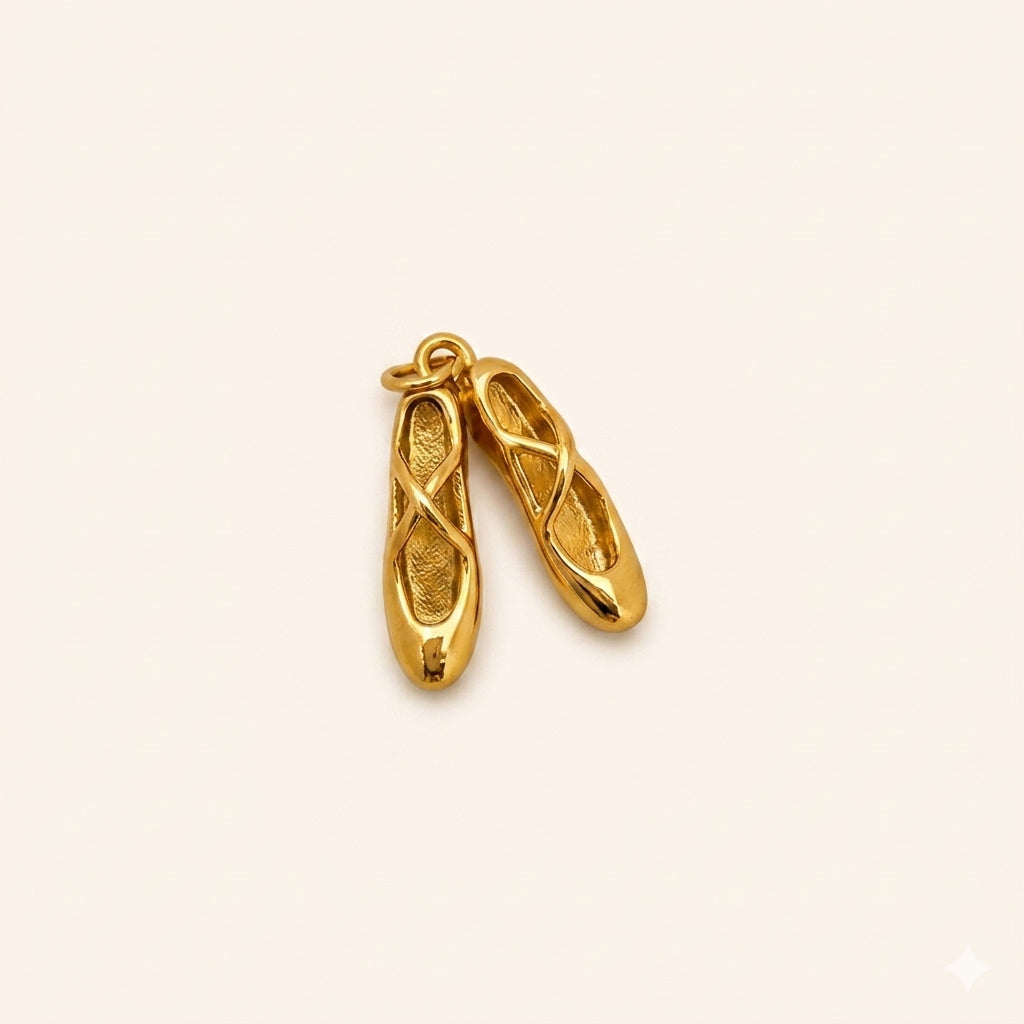 Golden Ballet Slippers Charm