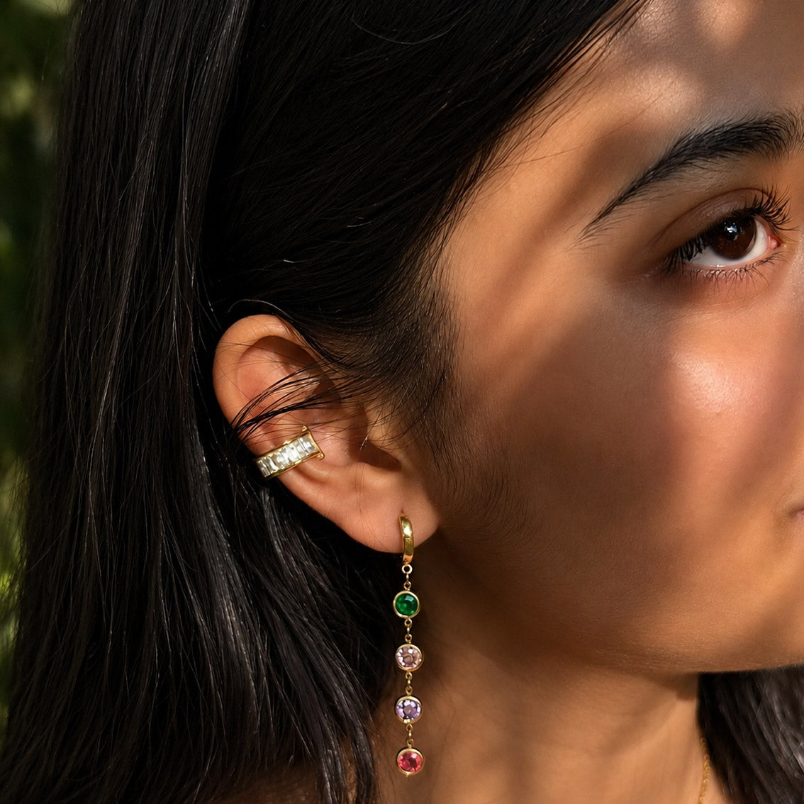 Baguette Crystal Ear Cuff (Single Piece)
