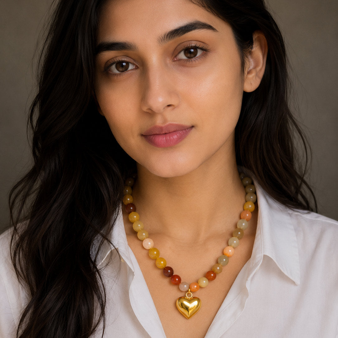 Beaded Natural Stone Necklace