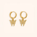 Butterfly Charm Hoop Earrings