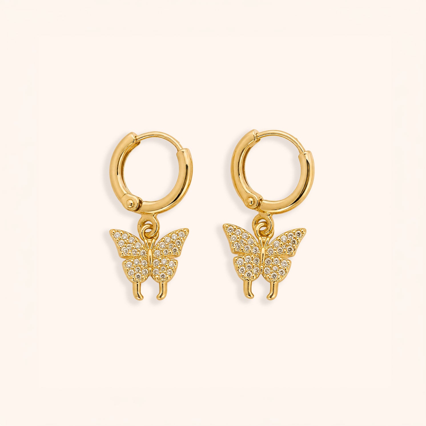 Butterfly Charm Hoop Earrings