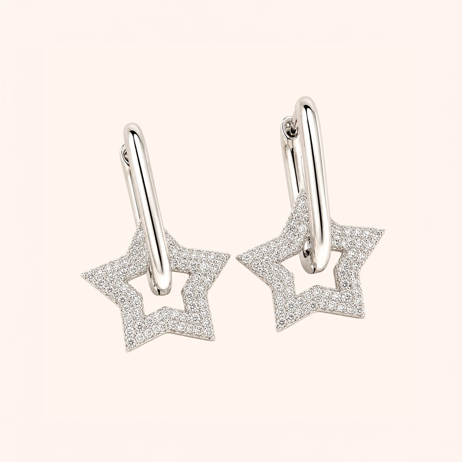 Crystal Star Hoop Earrings