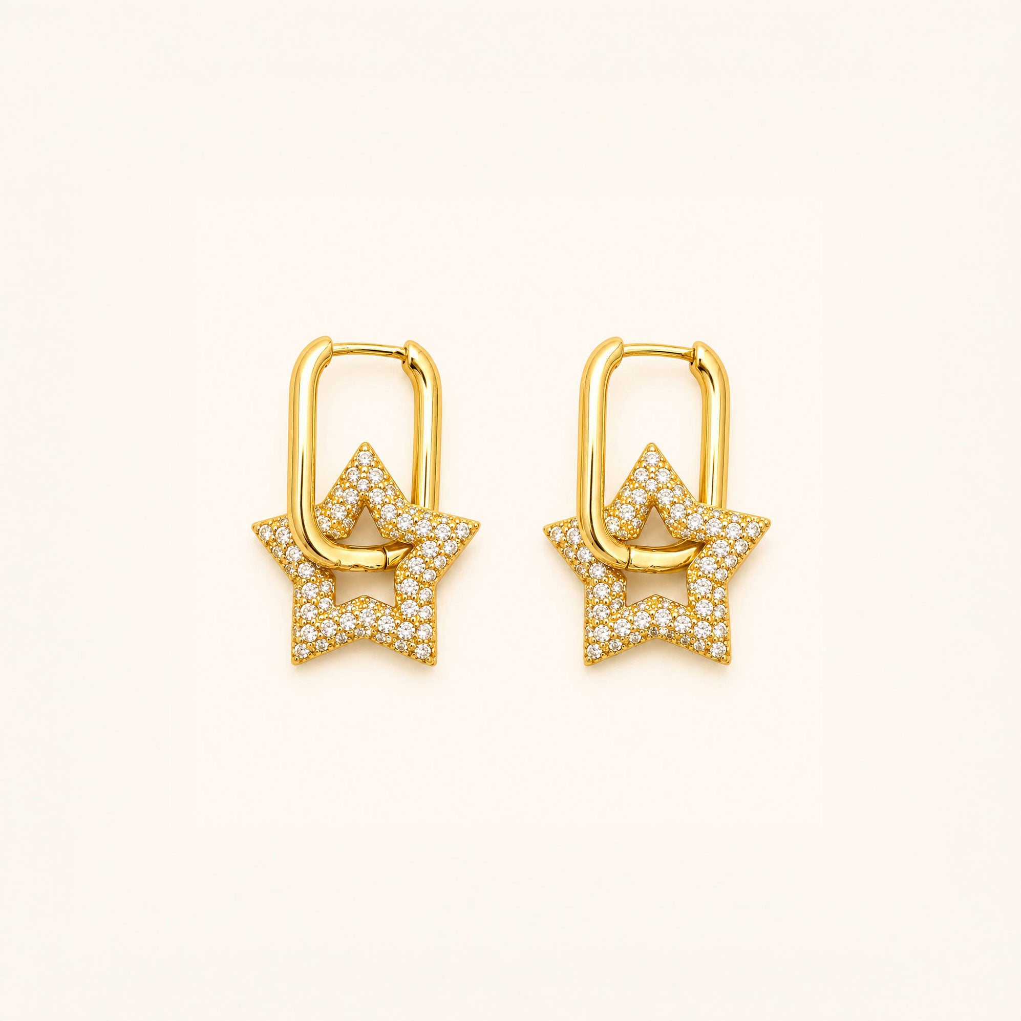 Crystal Star Hoop Earrings