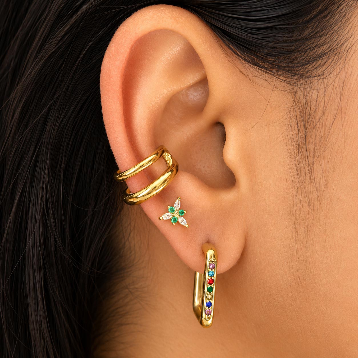 Classic Double Band Ear Cuff (Single Piece)