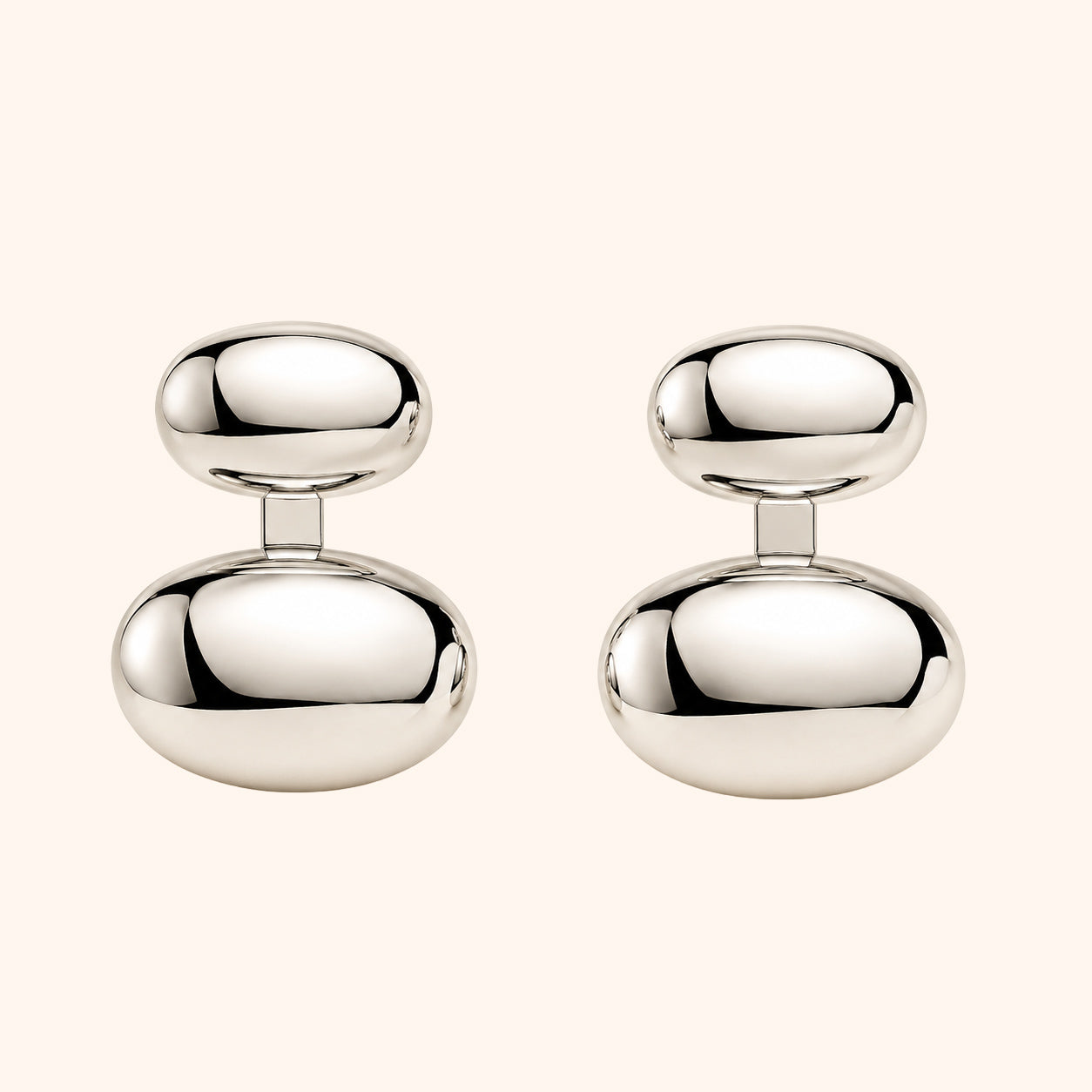 Double Dome Stud Earrings