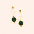 Green Druzy Drop Earrings