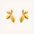 Gold Leaf Statement Stud Earrings