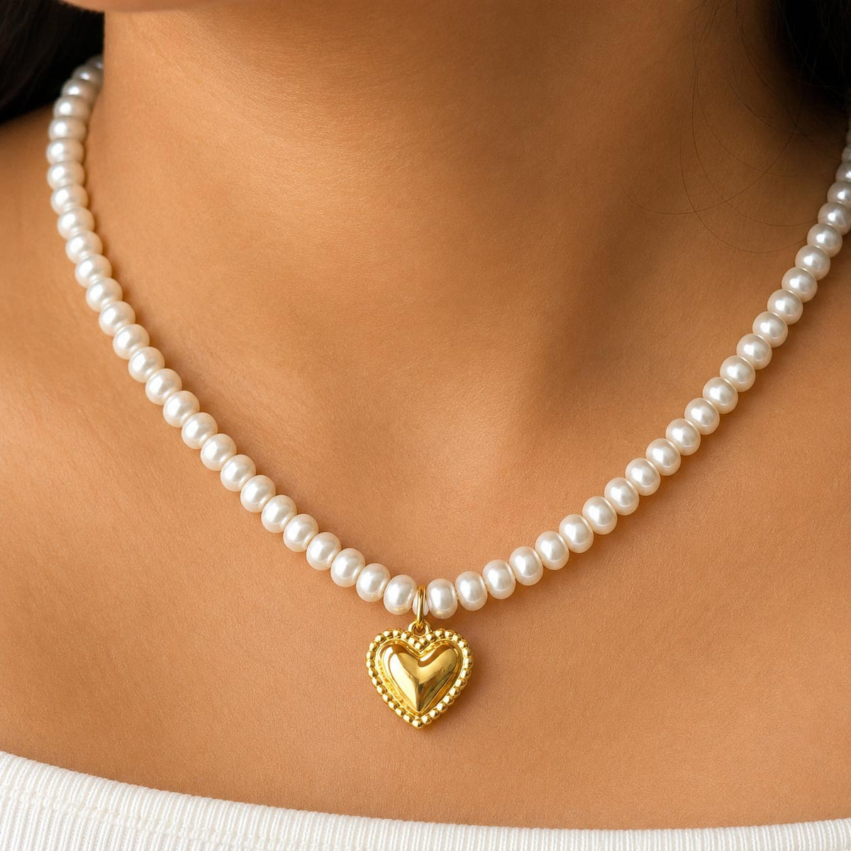 Golden Keepsake Pearl Necklace