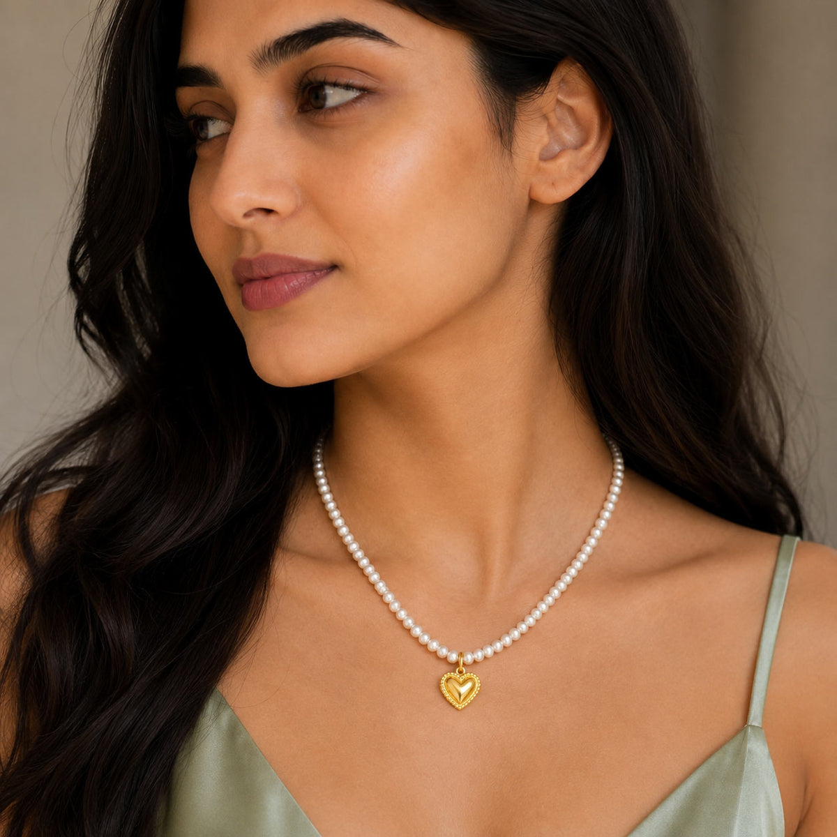 Golden Keepsake Pearl Necklace