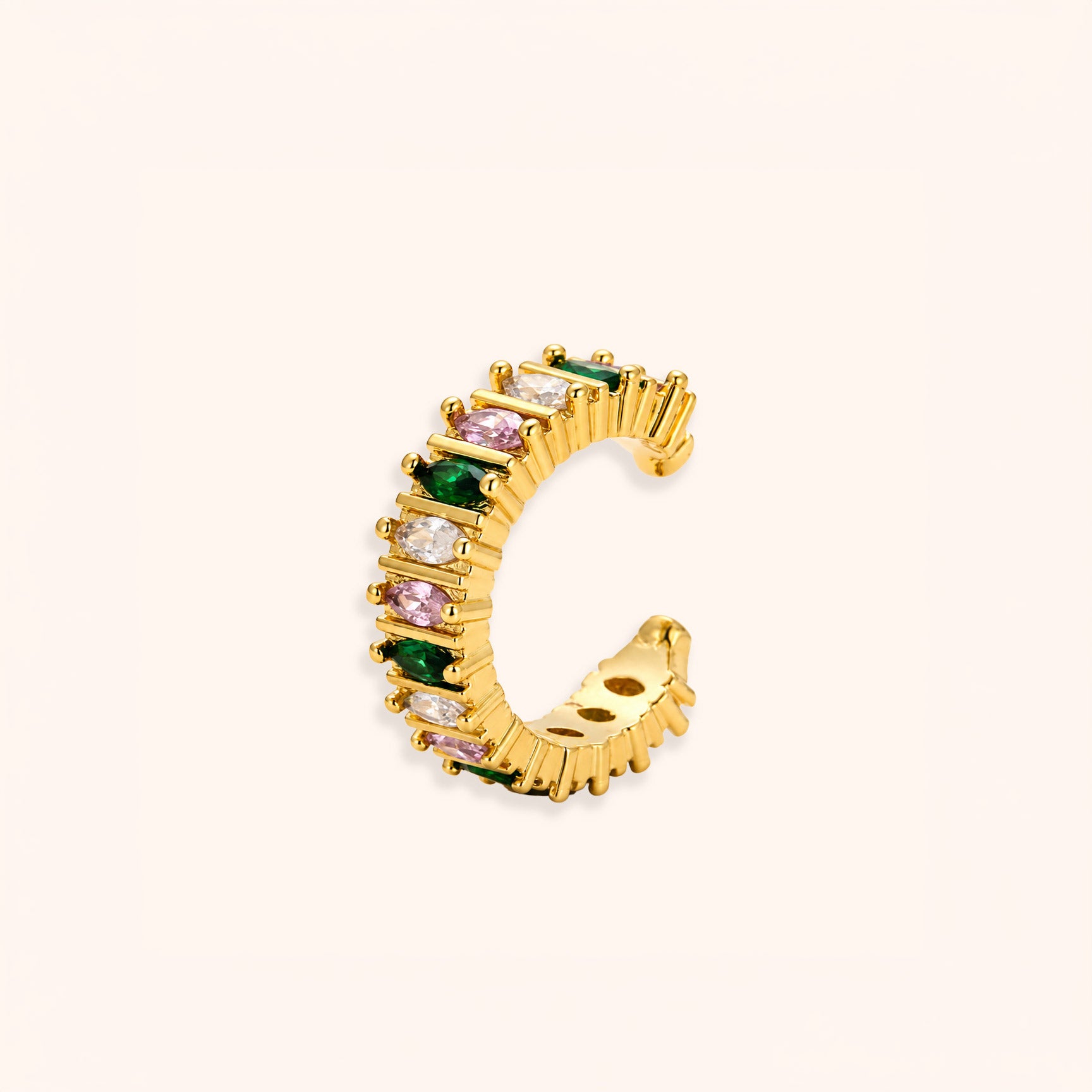 Pink & Green Baguette Cuff (Single Piece )