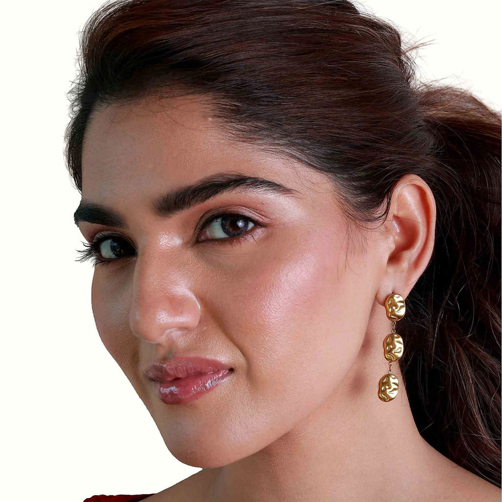 Melted Gold Drop Earrings