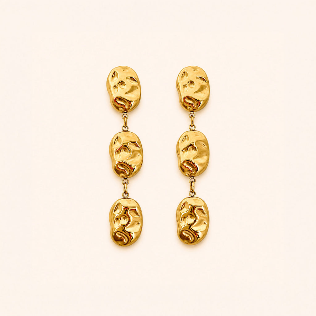 Melted Gold Drop Earrings