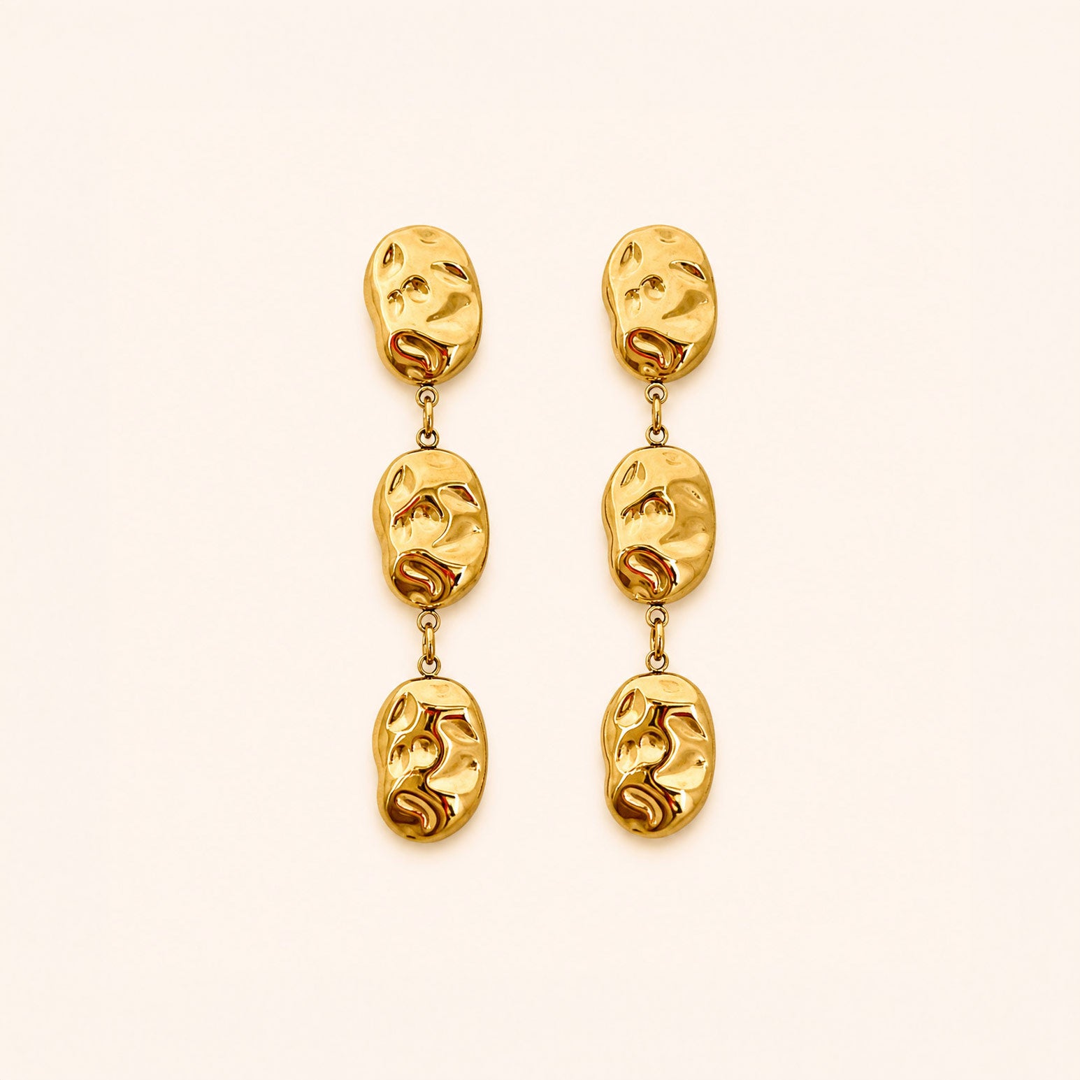 Melted Gold Drop Earrings