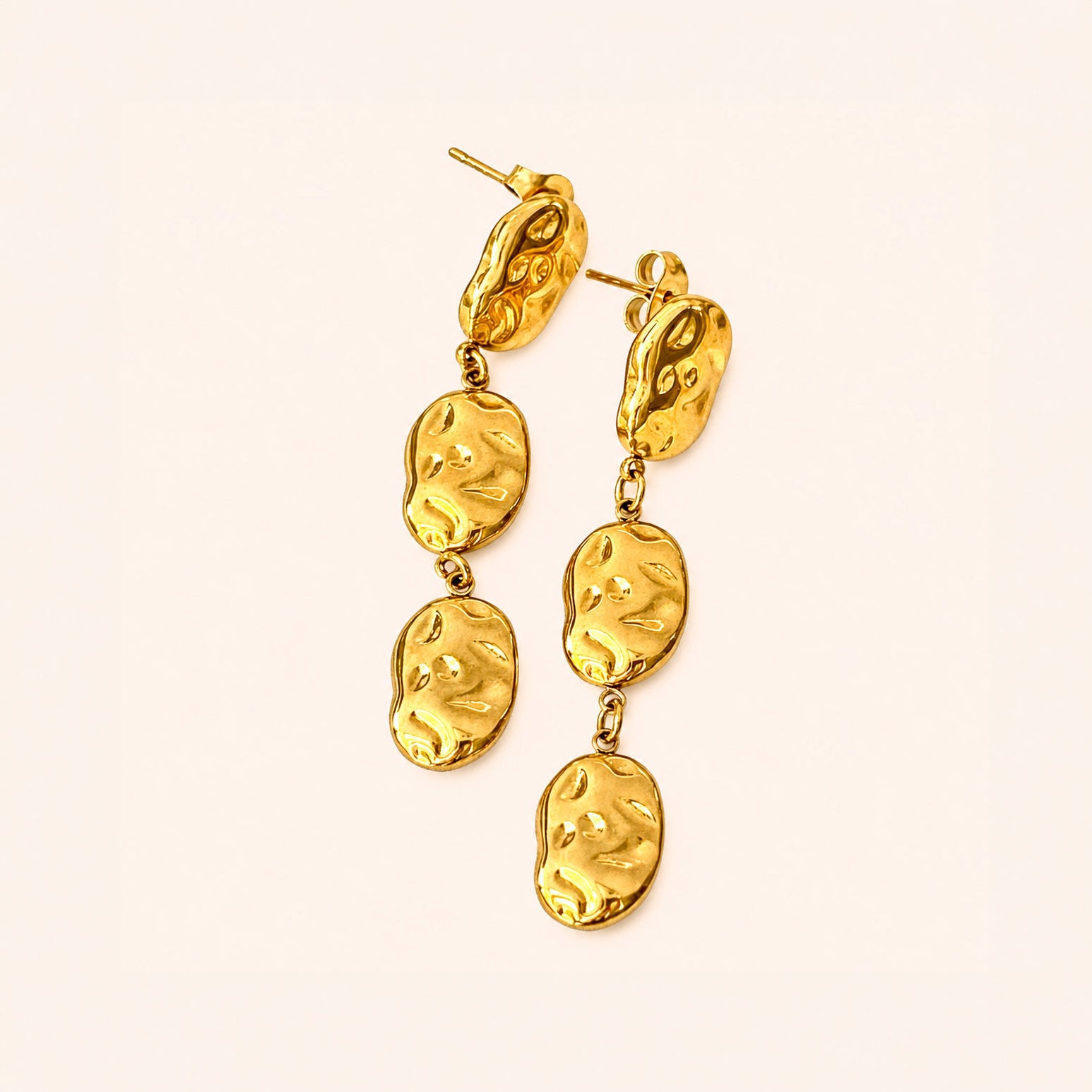 Melted Gold Drop Earrings