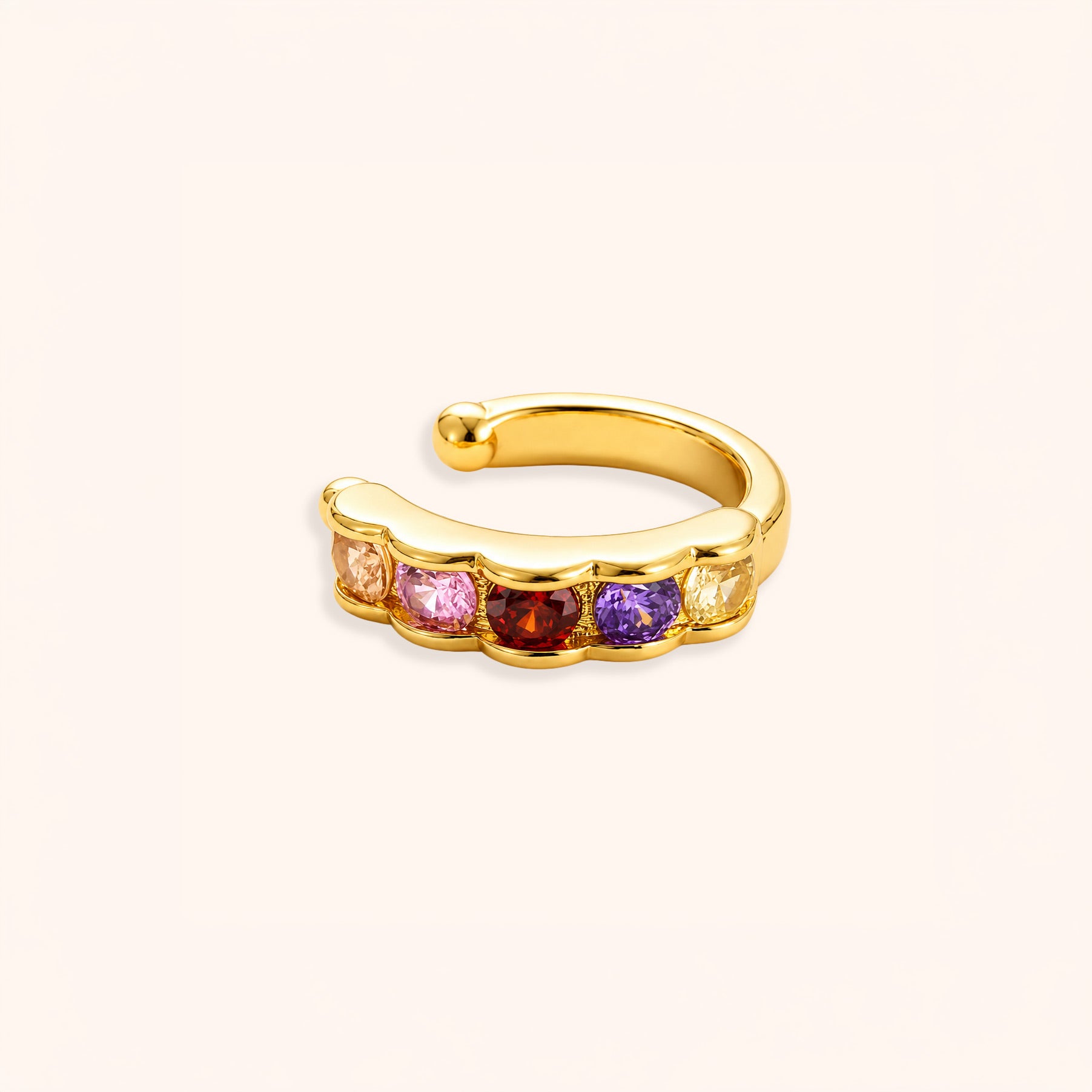 Multi Gem Ear Cuff (Single Piece)