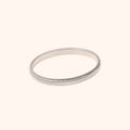 Silver Ribbed Stainless Steel Bangle
