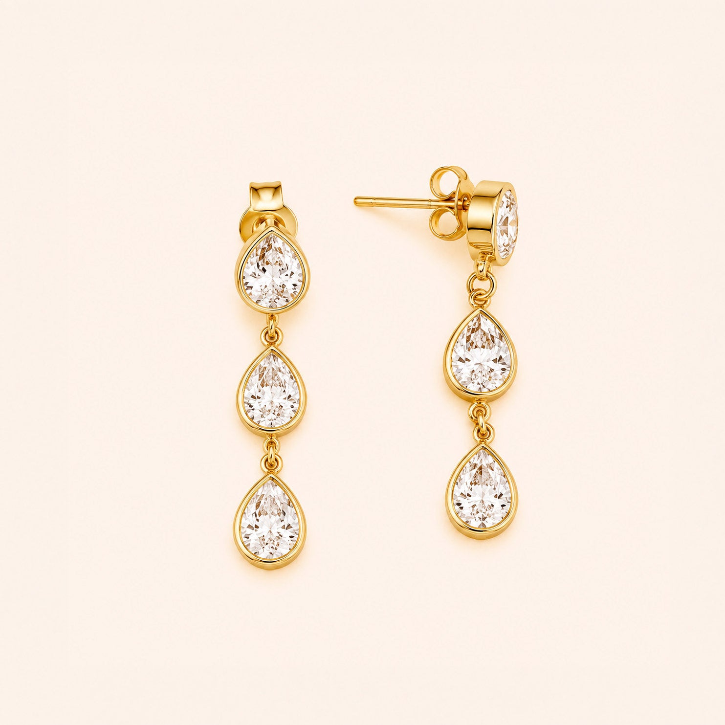 Triple-Drop Crystal Earrings