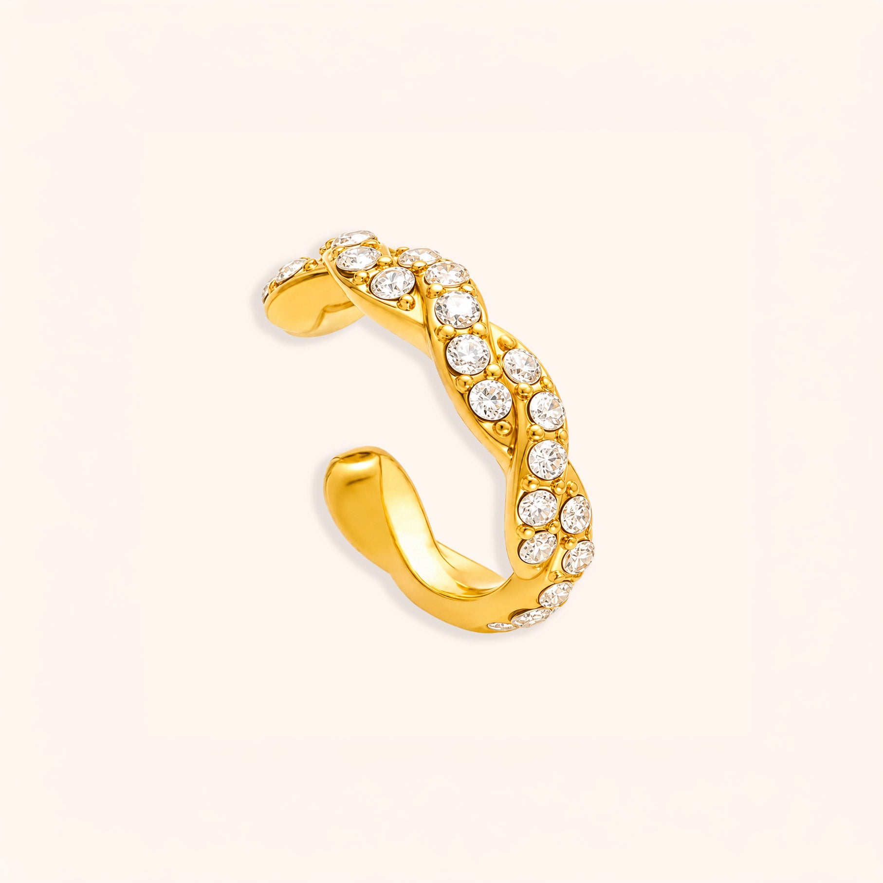 Crystal Wave Ear Cuff (Single Piece)