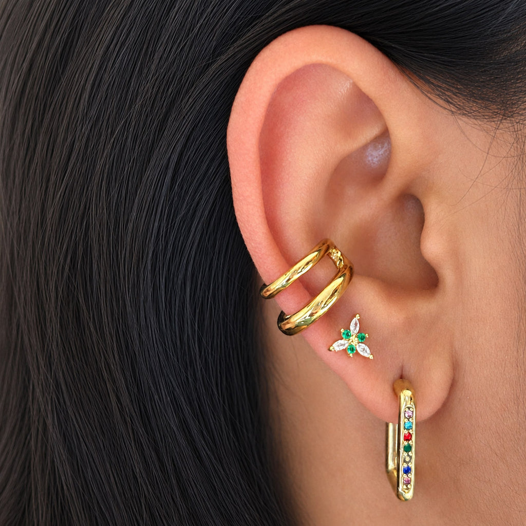 Emerald Bloom Stud (A pair)