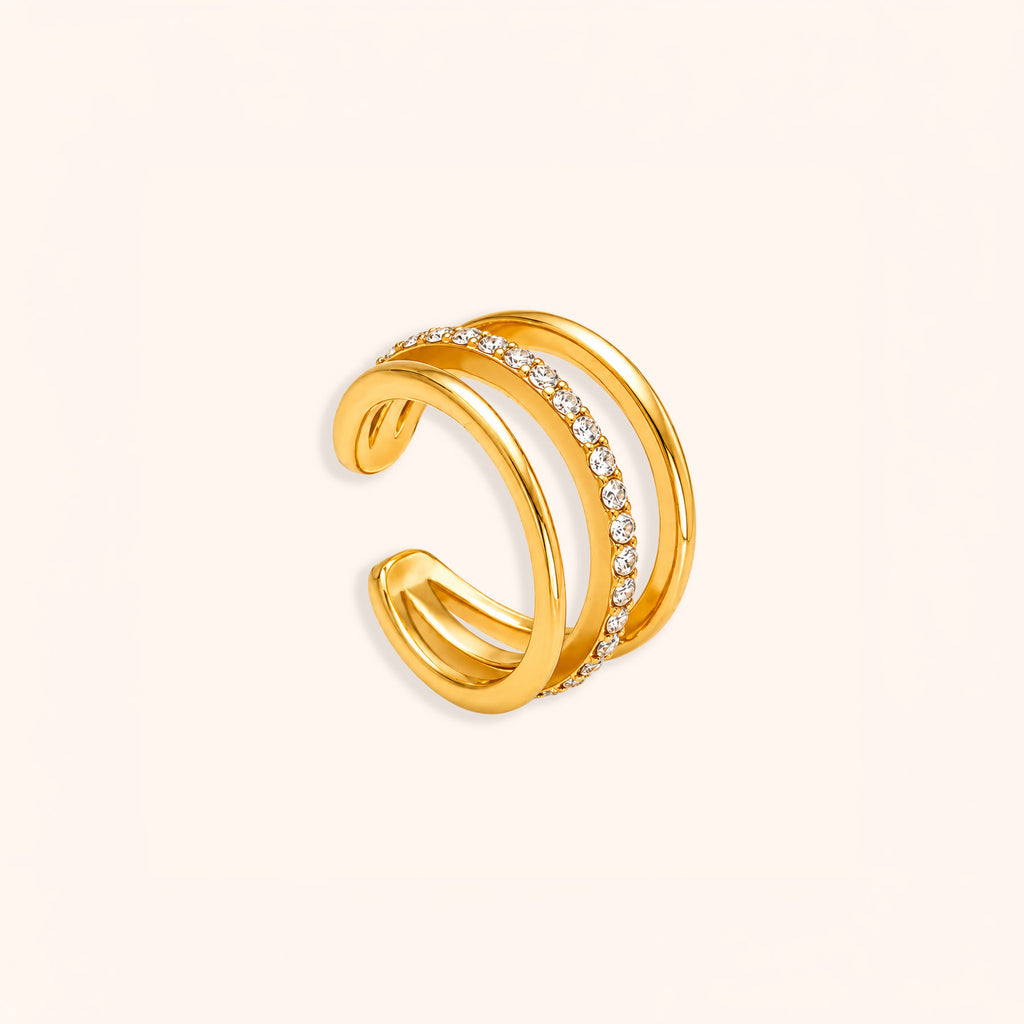 Gold Zircon Ear Cuff(Single Piece)